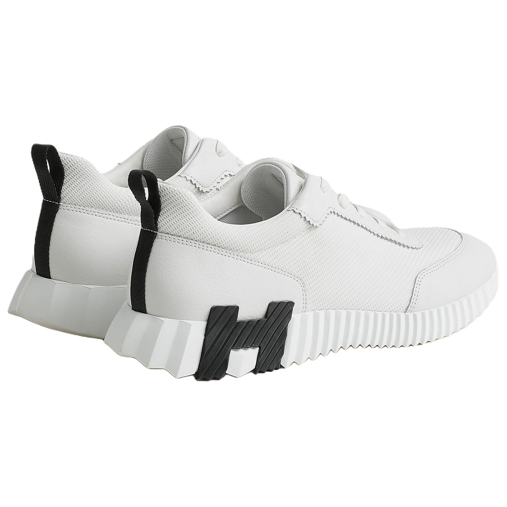 HERMES Мужские белые кеды на низком ходу Bouncing — фото 4