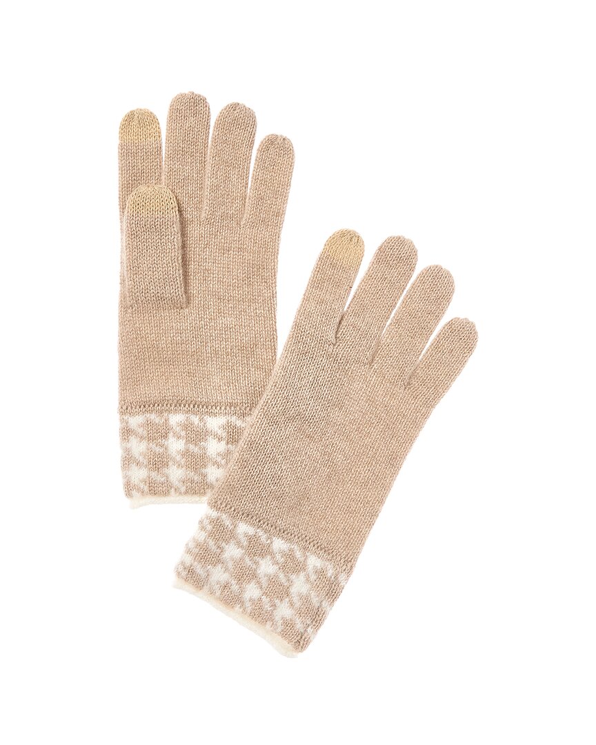 

Перчатки из кашемира с жаккардовым узором «гусиная лапка» от Bruno Magli Bruno Magli, коричневый