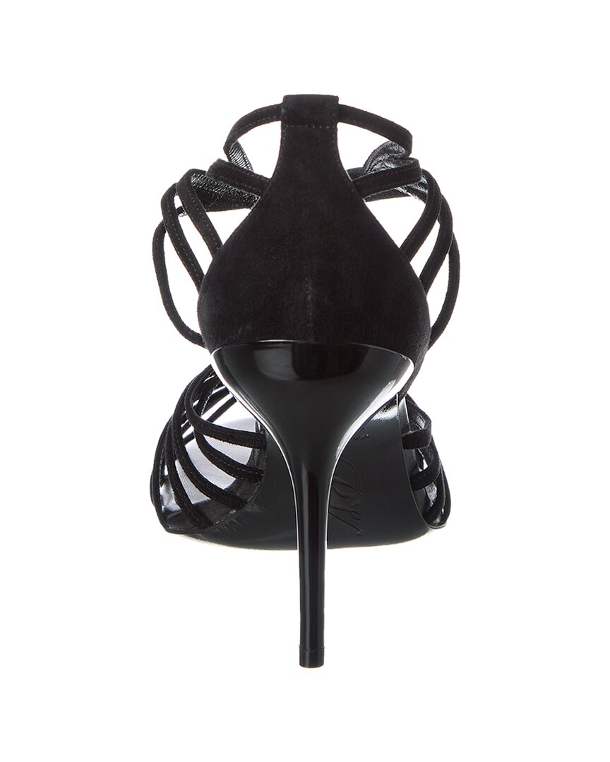 Roger Vivier Cage Suede Sandal, черный — фото 3