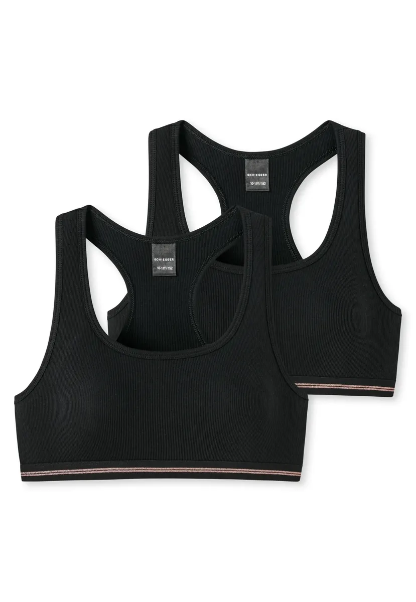 

Бюстье Schiesser "Long Life Cotton" со спортивной спинкой-борцовкой, черный