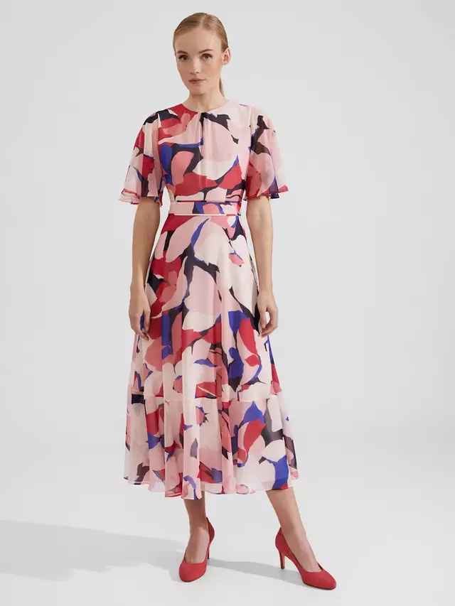 

Платье Hobbs Petite Freya Silk Midi, разноцветный