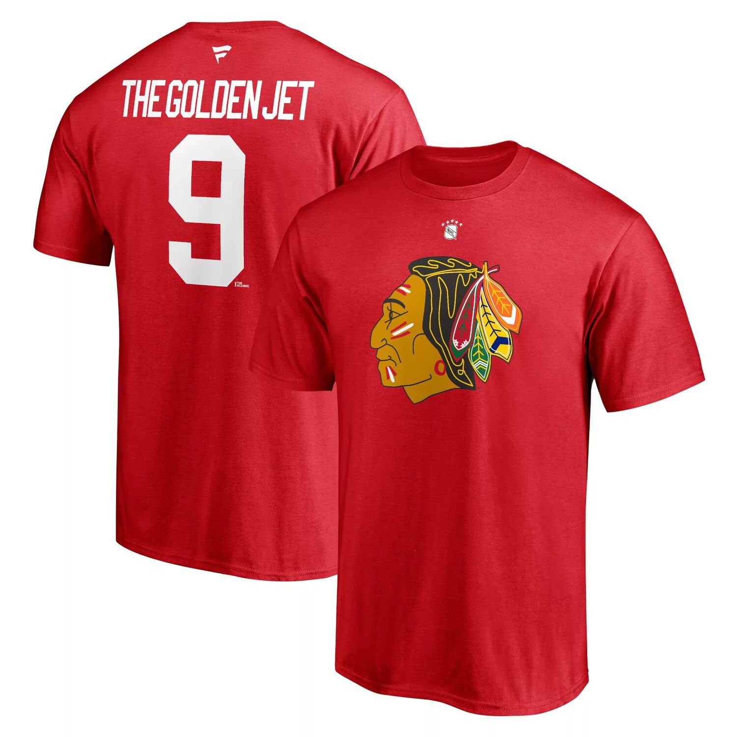 

Мужская футболка Fanatics с логотипом Bobby Hull Red Chicago Blackhawks, футболка с псевдонимом и номером игрока в отставке Stack