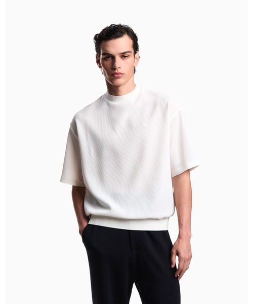 

Футболка из 3D крепового джерси пике EMPORIO ARMANI, белый