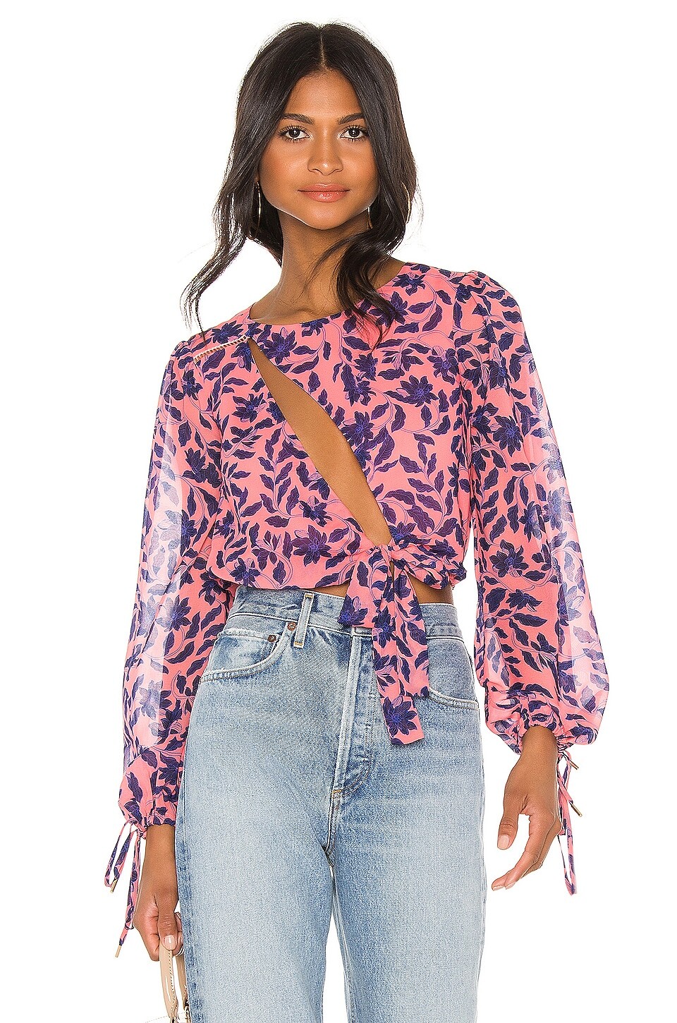 

Топ House of Harlow 1960 X REVOLVE Ali, цвет Pink Floral