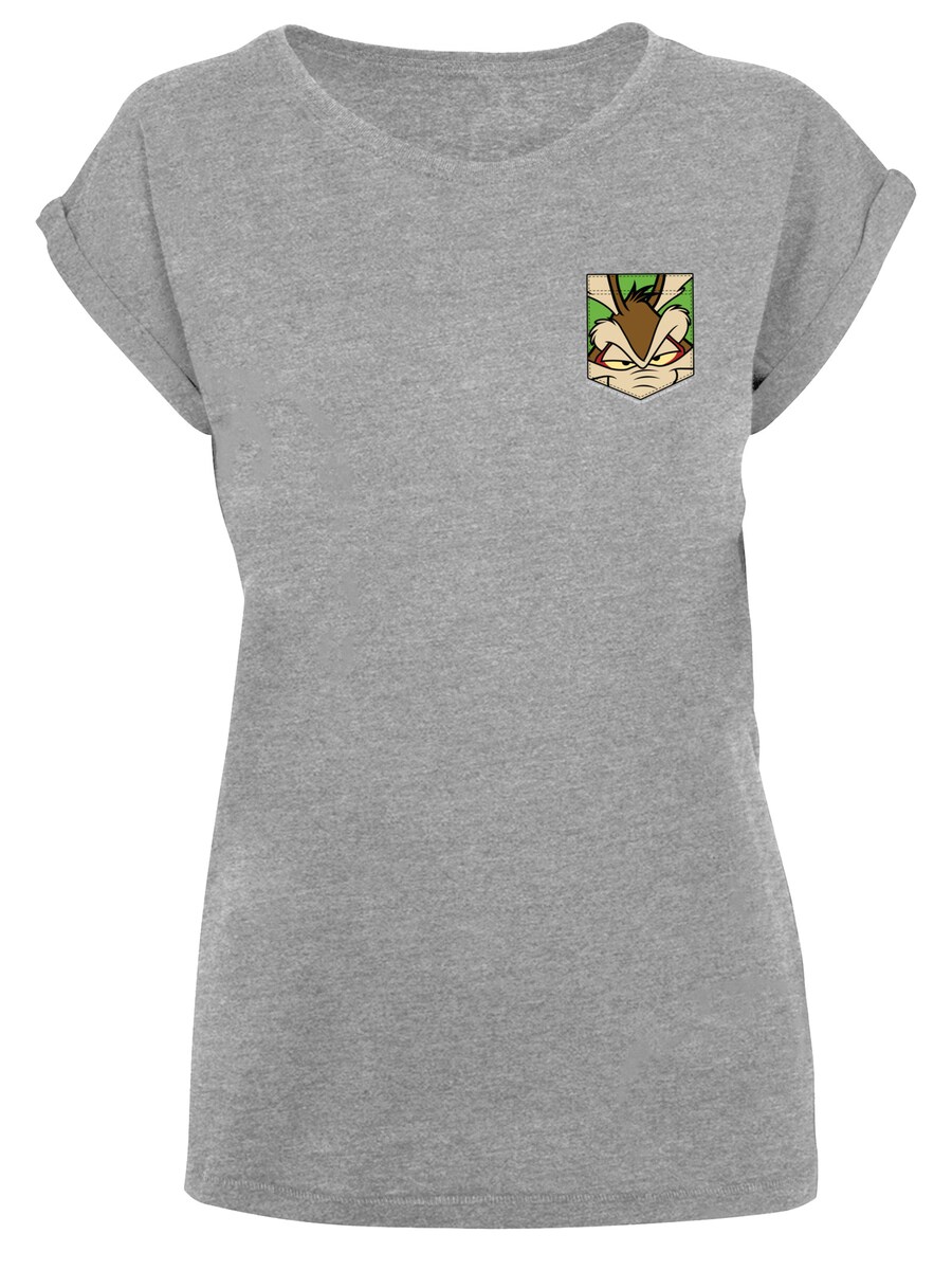 

Рубашка F4NT4STIC Looney Tunes Wile E Coyote Face Faux Pocket, пятнистый серый