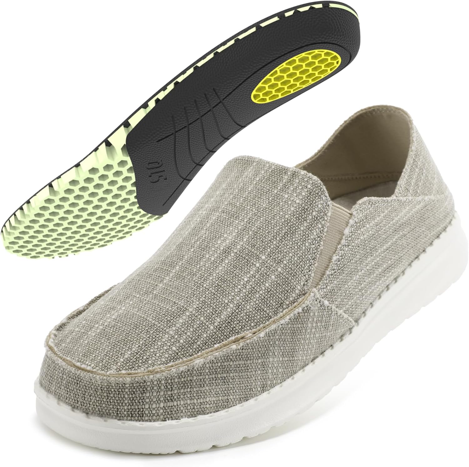 

Мужские слипоны STQ с откидным задником, кроссовки с поддержкой свода стопы для повседневной носки и облегчения болей в колене, хаки