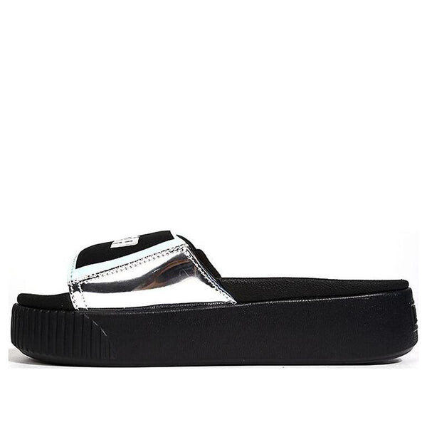 Тапочки platform slide tz metallic wns 'silver' Puma, черный