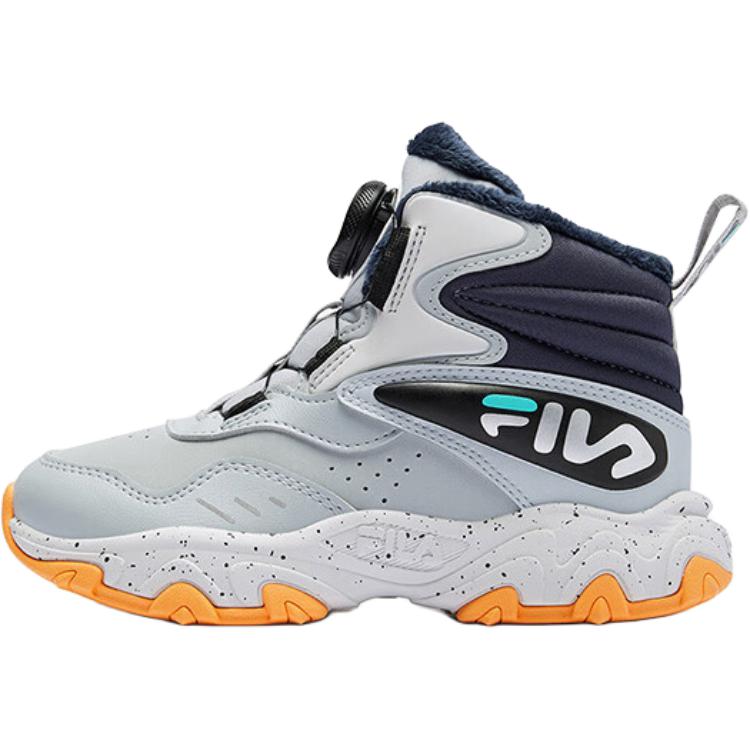 

FILA KIDS Нескользящие и износостойкие теплые высокие детские уличные кроссовки серо-синего цвета для детей 3-7 лет