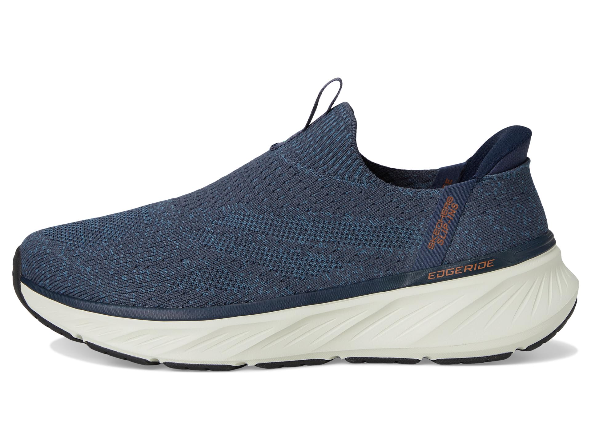 Кроссовки SKECHERS Edgeride Commissioner Hands Free Slip-In, Navy/Orange — фото 4