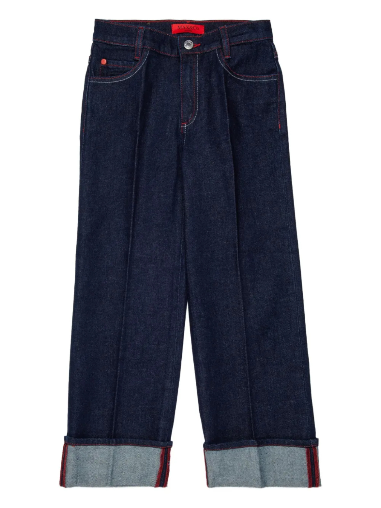 

MAX&Co. Kids джинсы с подворотами, синий