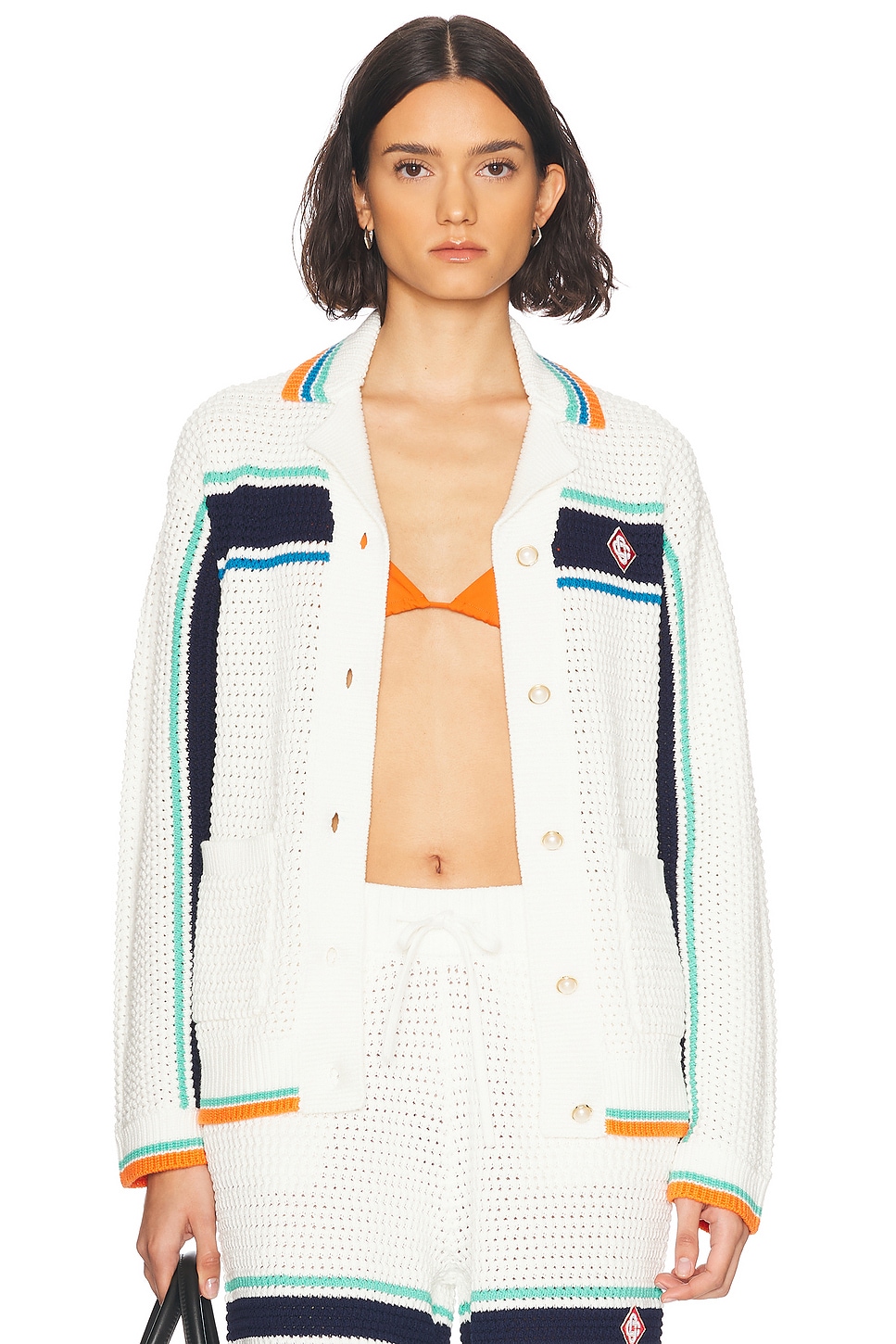 

Куртка Crochet Effect Tennis Shacket Casablanca, Tennis Stripe