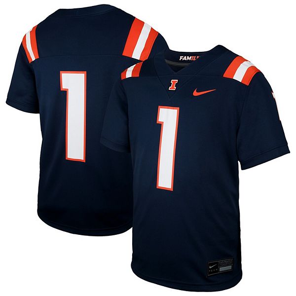 

Молодежная реплика игровой футболки illinois fighting illini untouchable #1 navy Nike
