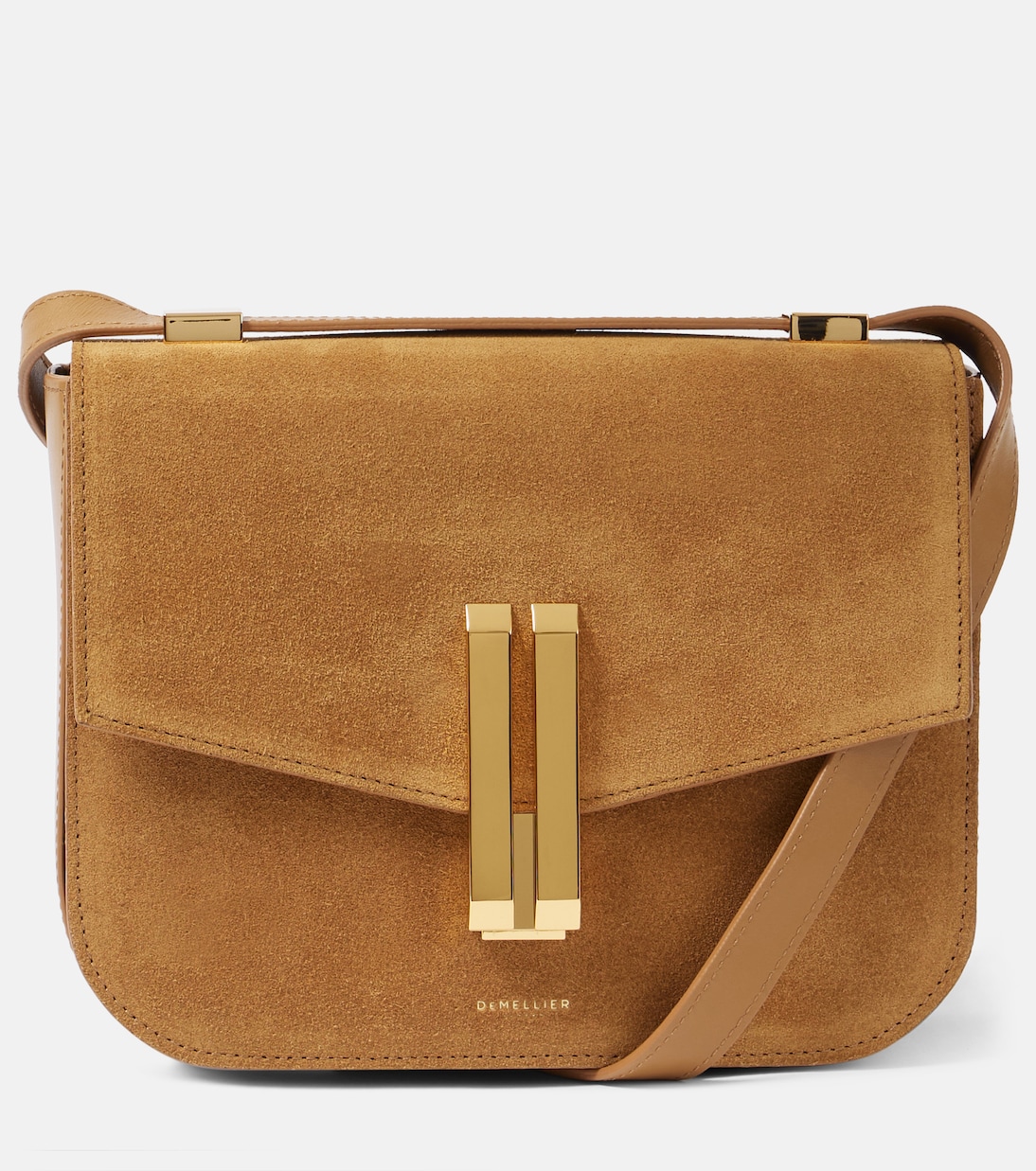 

Ванкувер Маленькая замшевая сумка через плечо DeMellier, Caramel Suede
