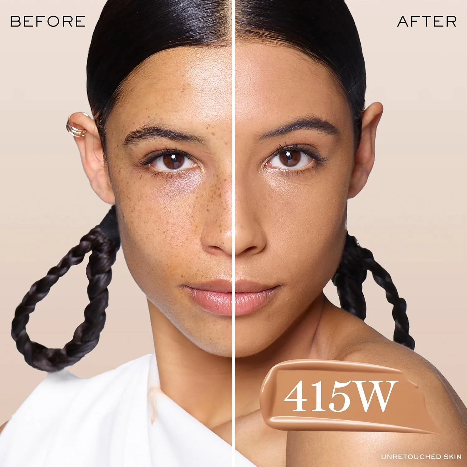 Тональная основа Lancôme Teint Idole Ultra Wear Natural Matte Foundation - стойкая, средне-плотное покрытие, естественный финиш, водостойкая и увлажняющая формула., 415W: For medium-deep skin with warm/golden undertones — фото 3