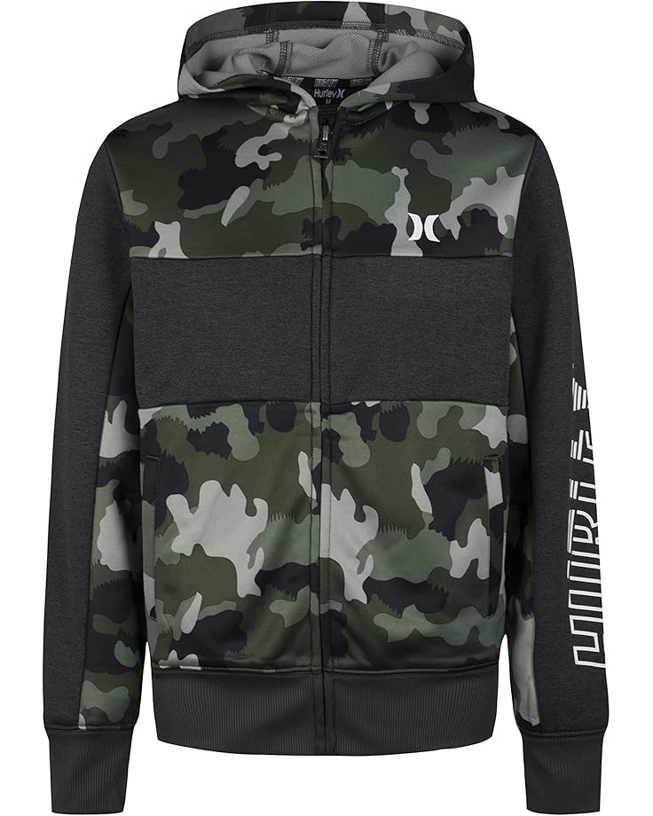 

Худи Hurley Kids Dri-Fit Solar Full Zip Hoodie, цвет Green Camo