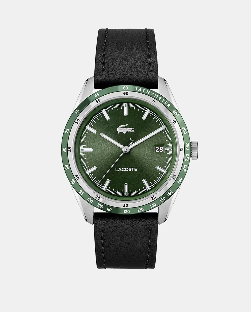 

Everett 2011292 черные кожаные мужские часы Lacoste, черный