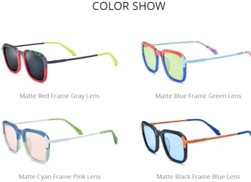 

Солнцезащитные очки 2026 для мужчин, простые, модные, квадратной формы, защита от УФ-излучения UV400, солнцезащитные очки для женщин MTZJH, Matte Black Blue