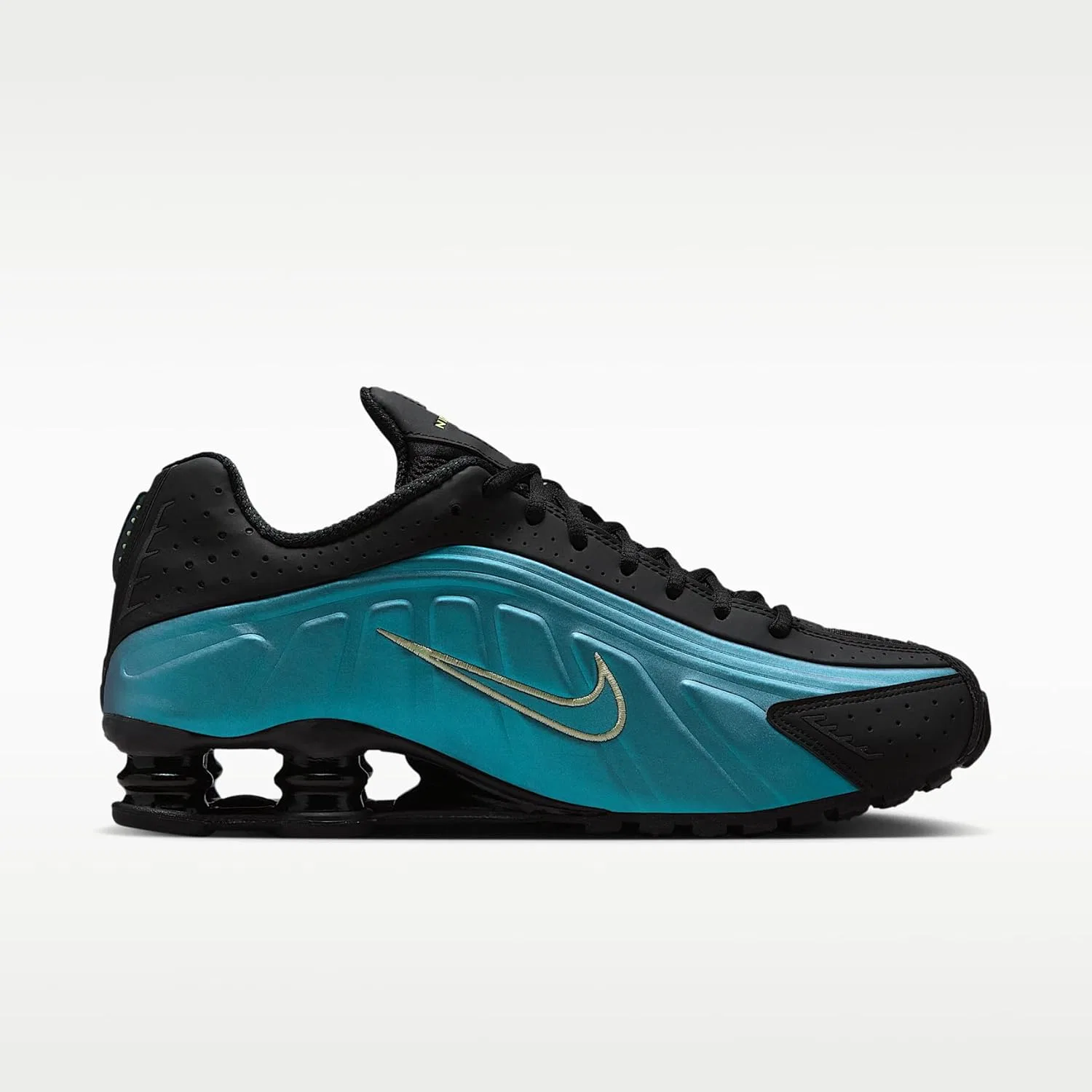 Мужские кроссовки Nike Shox R4, Sapphire Lt Liquid Lime Pencil Point — фото 3