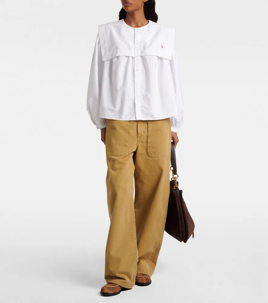 Хлопковая рубашка Оксфорд Polo Ralph Lauren, белый — фото 2