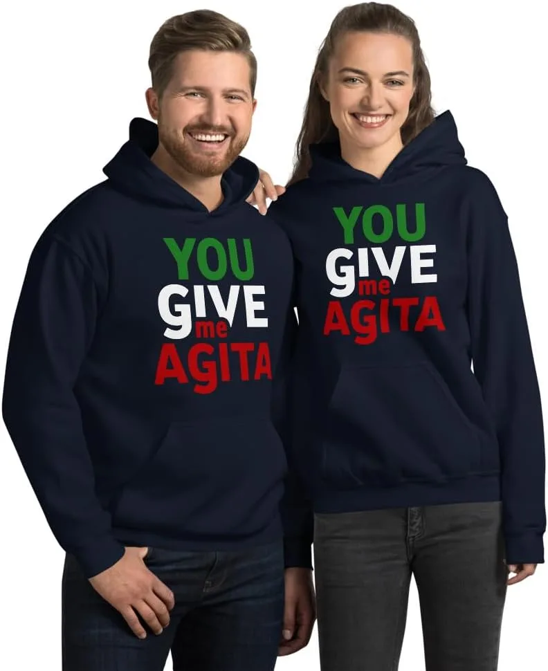 Толстовка Giving Me Agita Unisex. Футболка с забавной итальянской поговоркой, саркастичной цитатой и юмористическим слоганом Generic, темно-синий