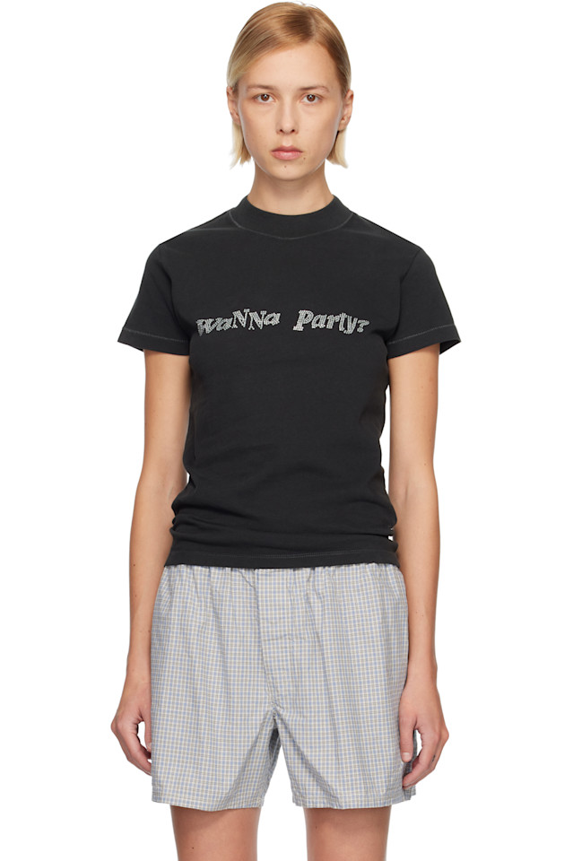 

Футболка с надписью «Хочешь повеселиться» Erl, черный