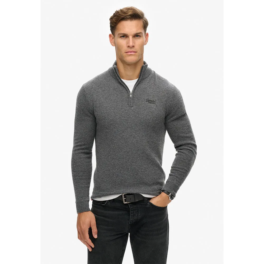 

Свитер Superdry Essential Embroidered half zip, серый