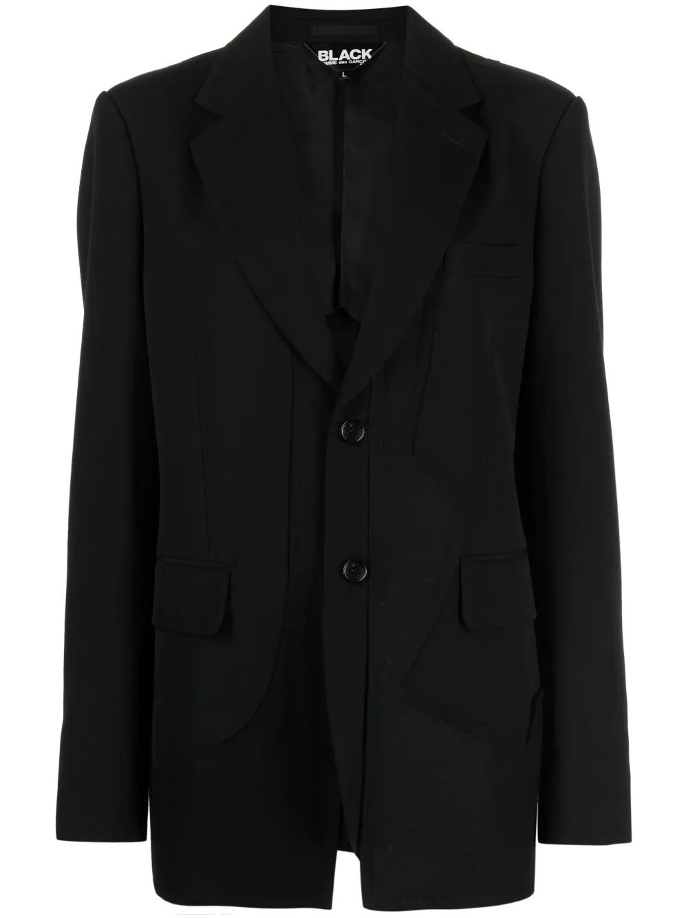 

Однобортный шерстяной пиджак Black Comme Des Garçons, черный