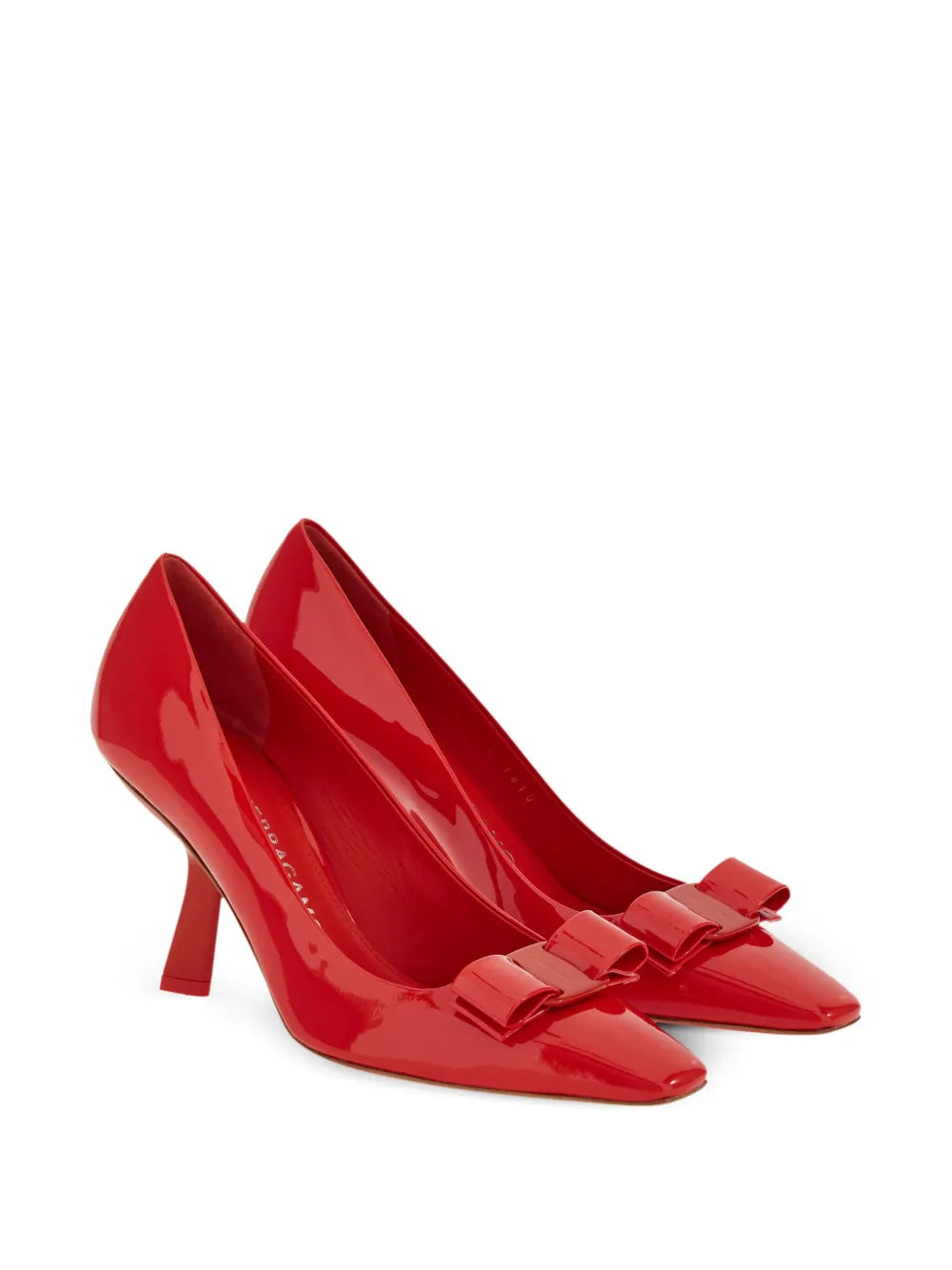 Туфли-лодочки Ferragamo Vara Bow из лаковой кожи на каблуке 85 мм Salvatore Ferragamo, красный — фото 2