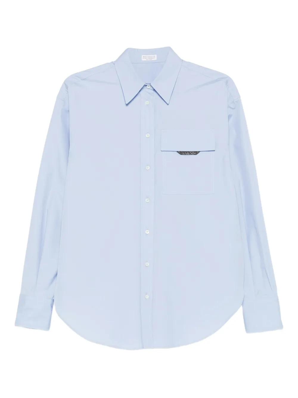 

Рубашка с нагрудным карманом Brunello Cucinelli, синий