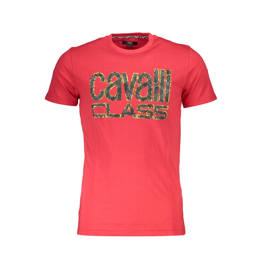

Красная хлопковая футболка cavalli CLASS, красный