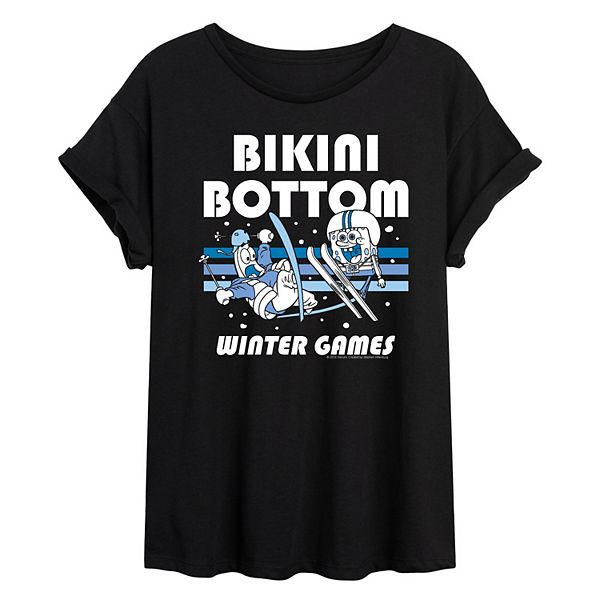 

Футболка Juniors' Spongebob Squarepants Bikini Bottom Winter Games oversized Nickelodeon