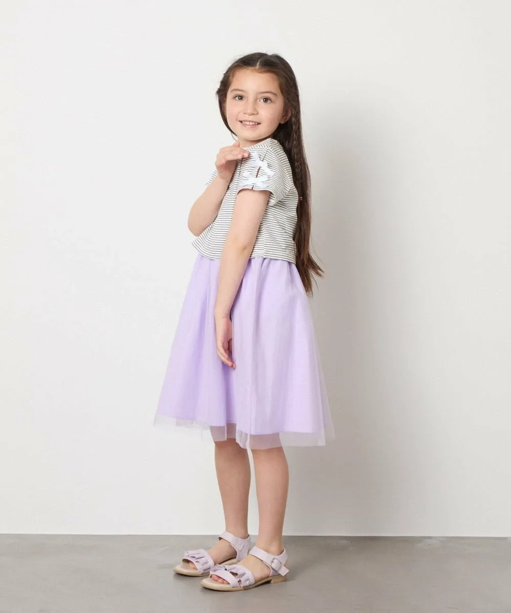 Платье с рукавами, отделкой из тюля и лент Avv, цвет Lavender — фото 4