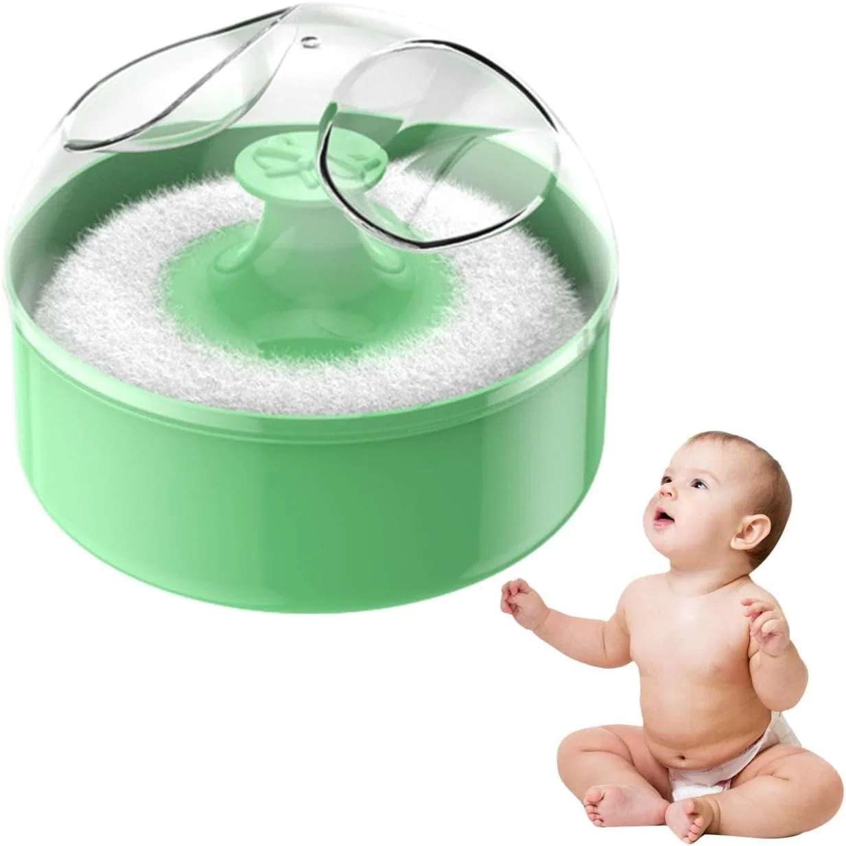 Присыпка пуховка Talcum Powder Puff Box, 9.3x9.3x7.5 см, розовый