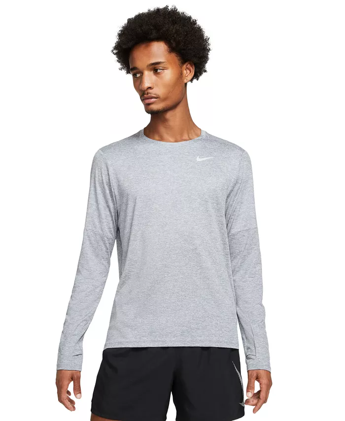 

Мужская футболка Element Dri-FIT с длинным рукавом и круглым вырезом Nike, серый