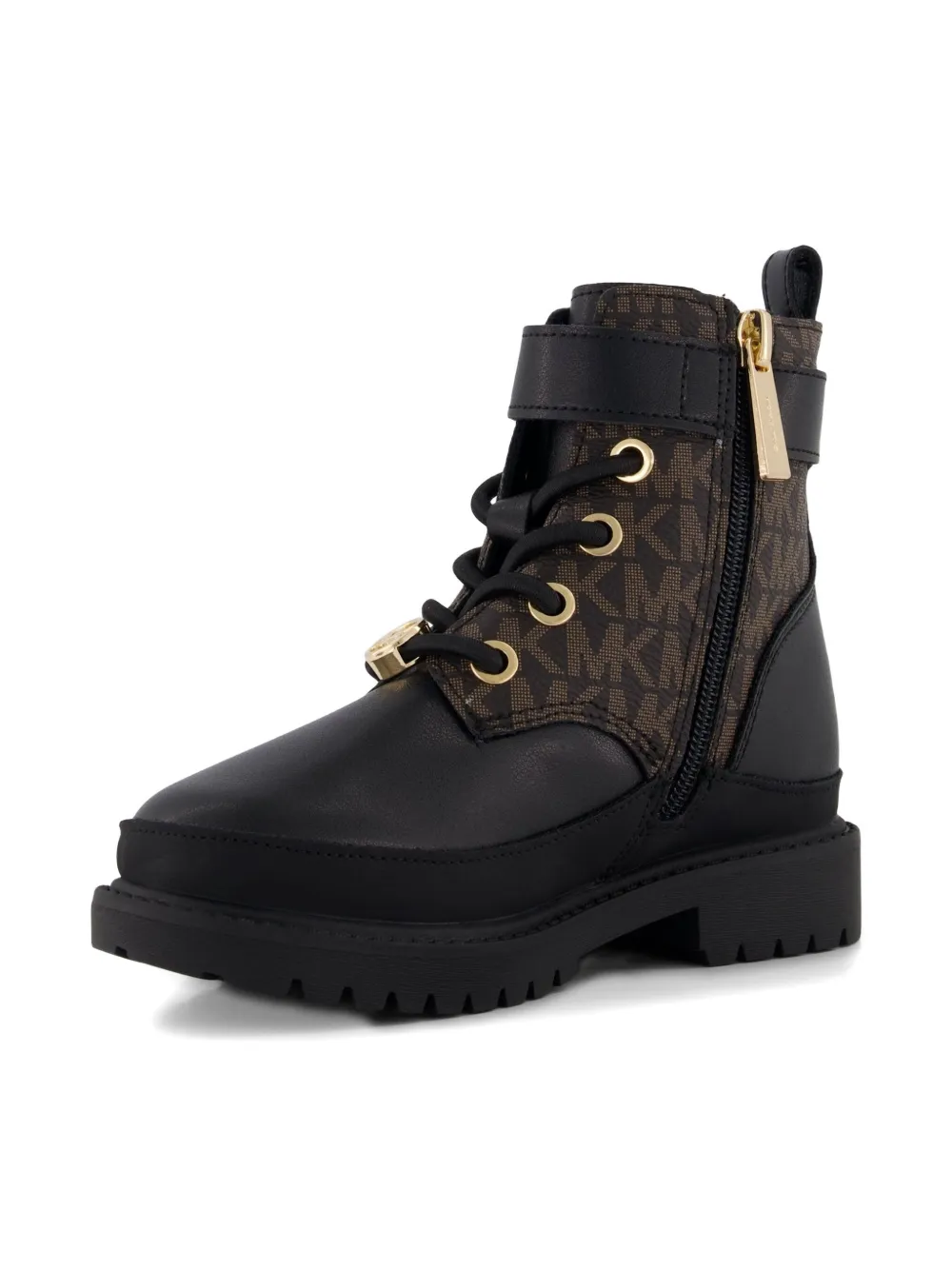 

Ботинки на шнуровке с пряжкой Michael Kors Kids, черный