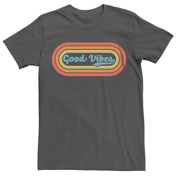 

Мужская футболка с ретро-графикой Good Vibes Licensed Character, серый