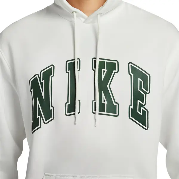 Толстовка club hoodie 'white green' Nike, белый — фото 4