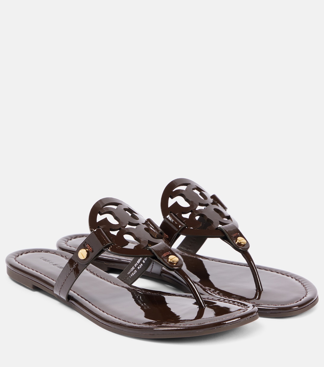 Сандалии Miller из лакированной кожи Tory Burch, Coconut