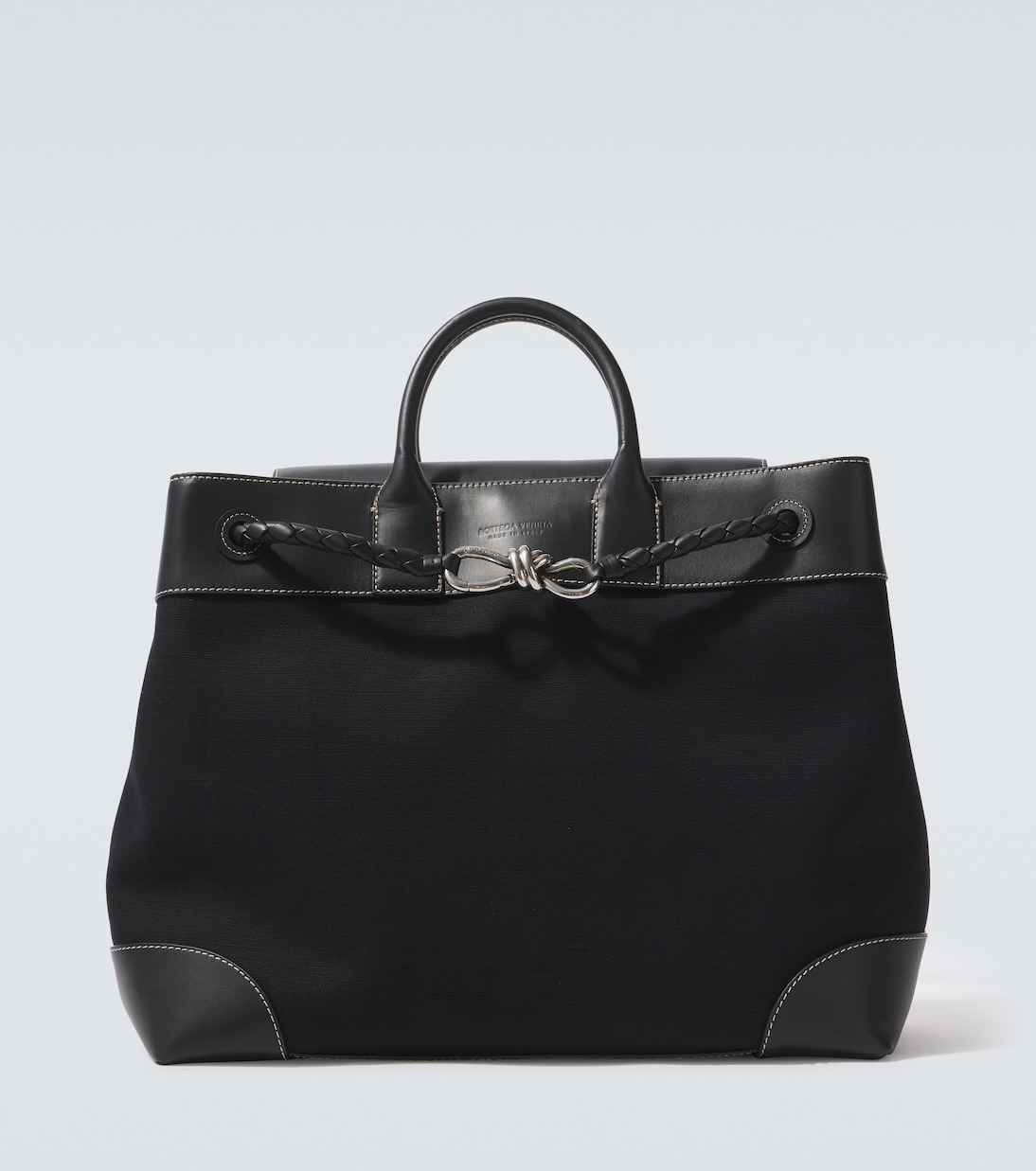

Сумка-тоут Andiamo Voyager с кожаной отделкой Bottega Veneta, Bla/Bla-Nat/Bl-Vi Si