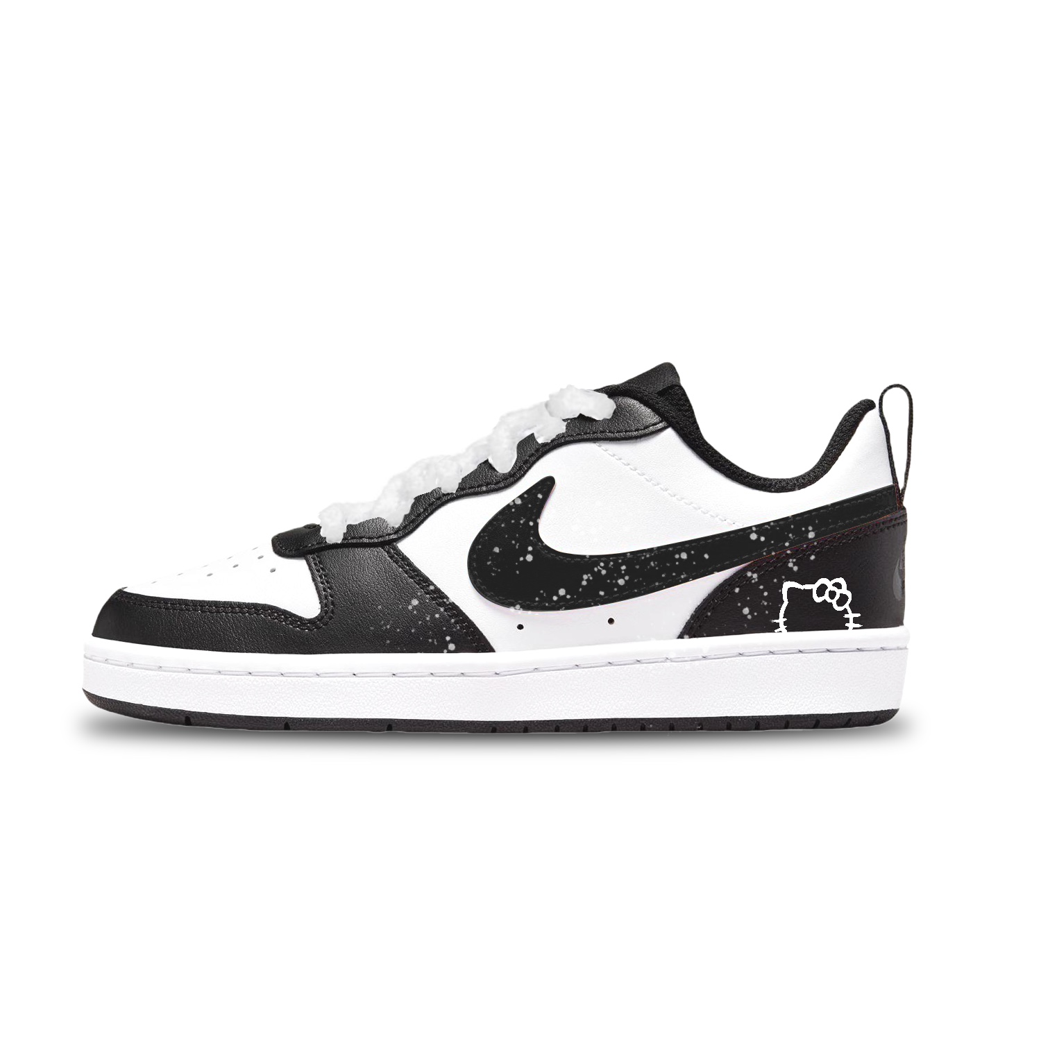 

Nike Кроссовки Court Borough Low 2 Slip Resistant Abrasion Resistant Low top Kids' Skateboarding Shoes Black White Unisex