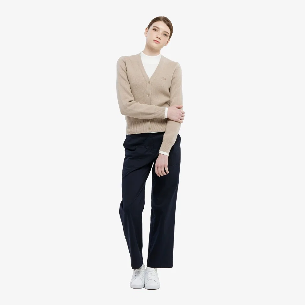 Брюки чинос Lacoste тёмно-синие, укороченные прямые