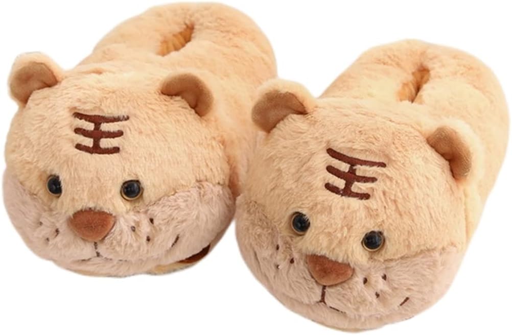 

Женские хлопковые тапочки с мультяшными животными, взрослые теплые плюшевые тапочки, мужские домашние тапочки, зимние теплые тапочки, тапочки-хомячки Wyike, Tiger