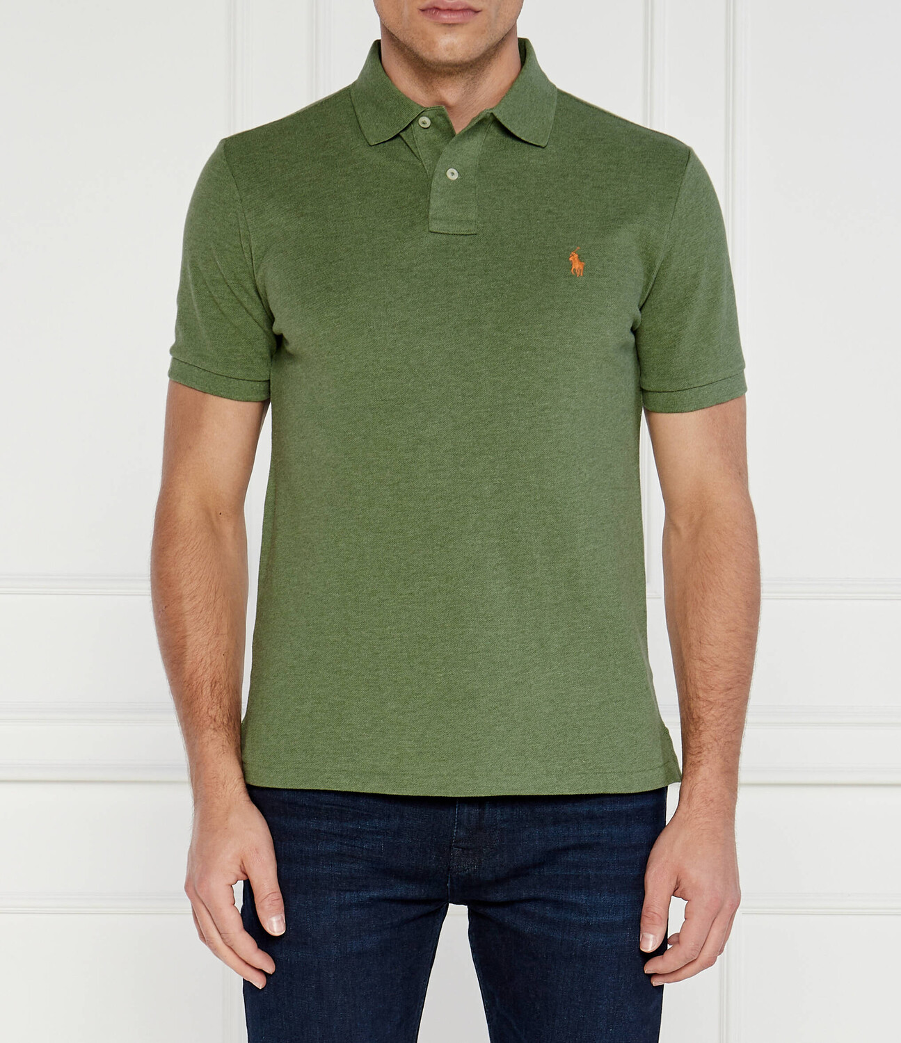 

Поло POLO RALPH LAUREN Slim Fit, оливково-зеленый