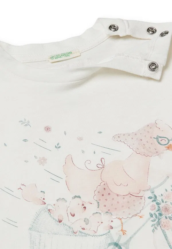 Футболка с животным принтом. футболка с принтом United Colors Of Benetton, White — фото 3
