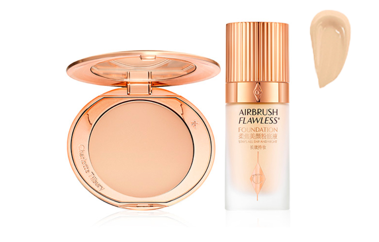 

Пудра-основа Soft Focus Long Lasting Honey для макияжа, выравнивающая тон лица, осветляющая кожу, 8г+30мл Charlotte Tilbury