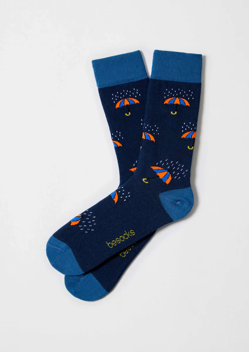 

Унисекс синие высокие носки из органического хлопка Besocks, синий