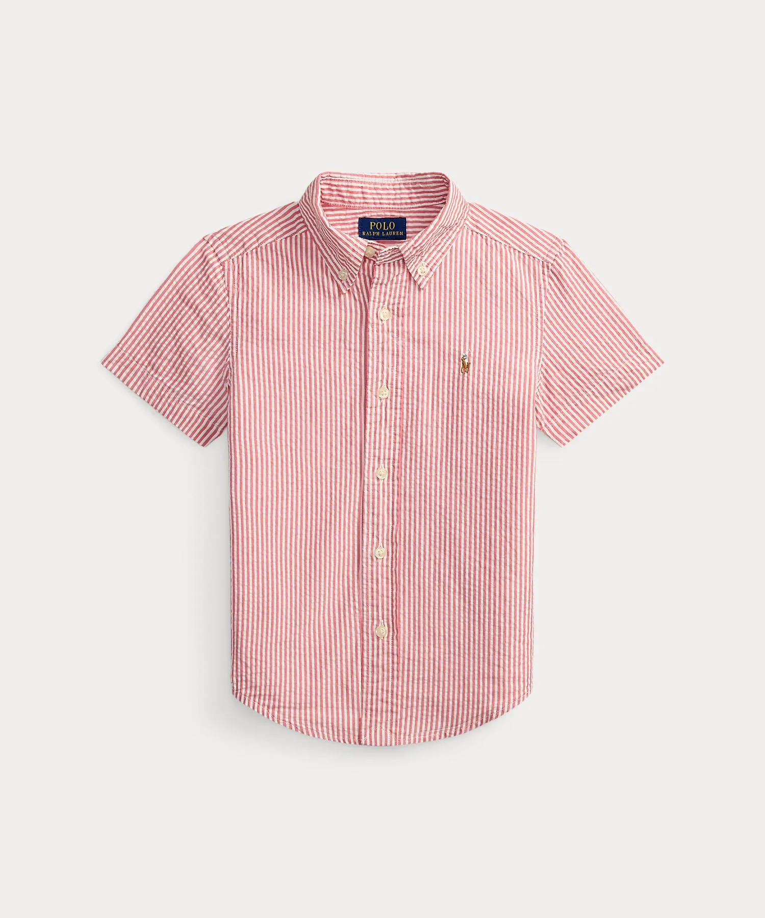 Детская рубашка POLO RALPH LAUREN CHILDRENSWEAR в полоску из хлопка