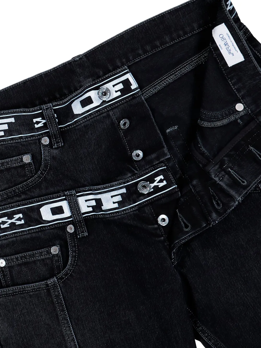 Джинсы-скейтеры с логотипом на поясе Off-White, черный — фото 4