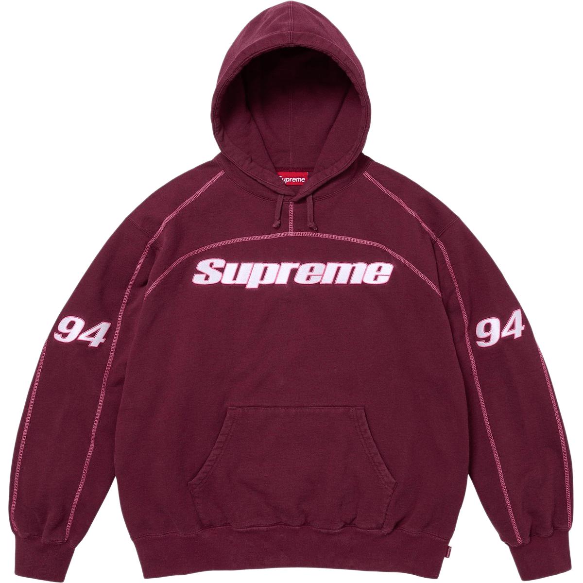 

Толстовка с капюшоном и оверлоком, осень-зима 2025, унисекс Supreme, бордовый красный/бордовый