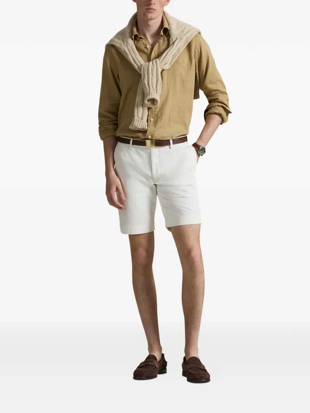 Шорты с петлями для ремня POLO RALPH LAUREN, бежевый — фото 2